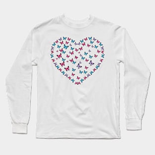 Butterfly Heart Shape Long Sleeve T-Shirt